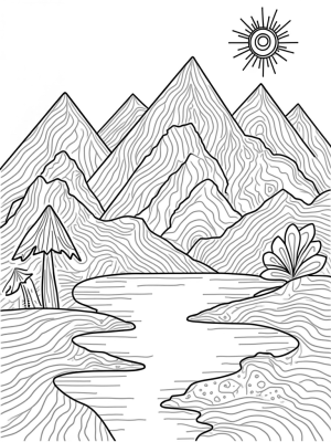 Vibrant Triangle Mountain Landscape