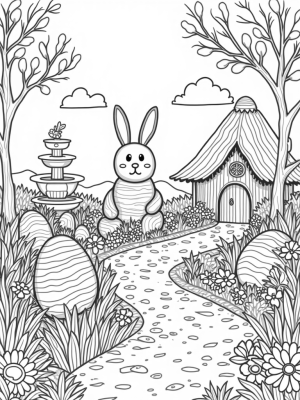 Giant Carrot House in a Colorful Garden
