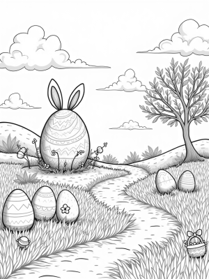 Giant Egg Hill in a Flower Meadow