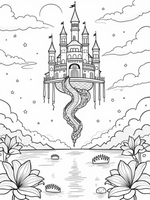 Floating Castle in a Twilight Sky