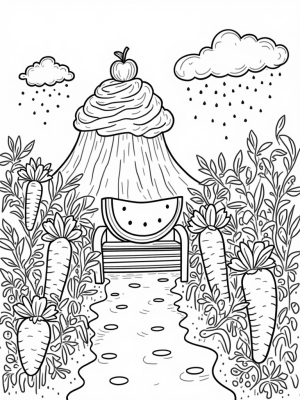 Fruit Garden with Musical Carrots and Cupcake Mountain
