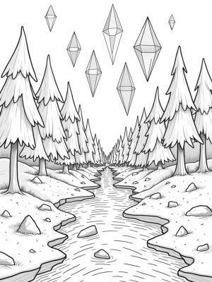 Triangular Forest with Sparkling Stream