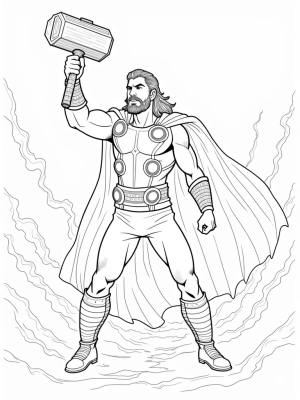 Thor and Valkyrie Battle Scene