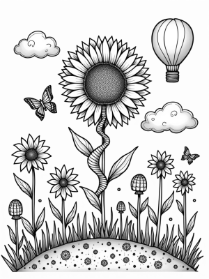 Oversized Flowers and a Towering Sunflower