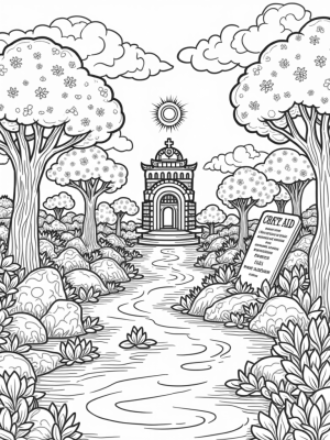 Ancient Garden with a Golden Ark