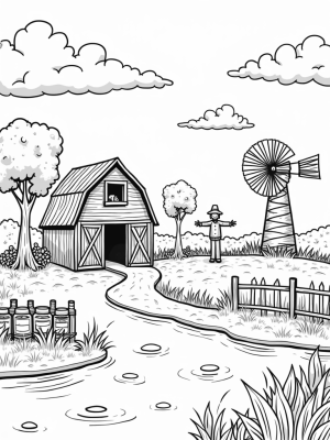 Oversized Vegetables and a Charming Farm Scene