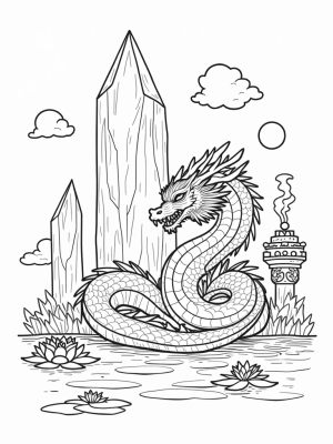 Majestic Dragon Embracing a Crystal Mountain