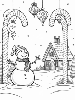 Giant Candy Canes and a Cozy Gingerbread House