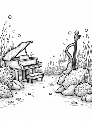Underwater Garden with Musical Coral Sculptures