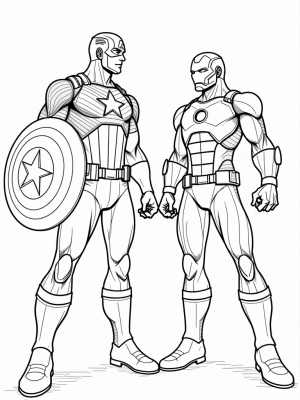 Captain America and Iron Man in Action