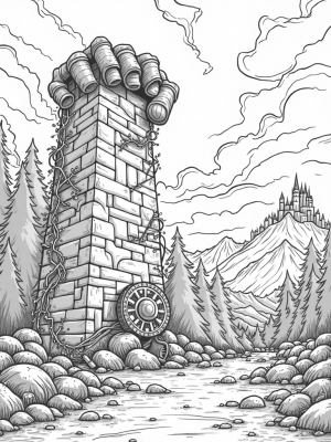 Titan's Hand Grasping a Crumbling Wall