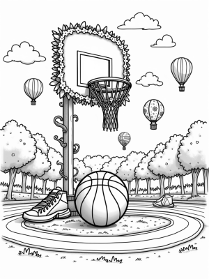Colossal Basketball Hoop in an Urban Park