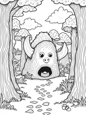 Gruffalo's Face in a Whimsical Forest