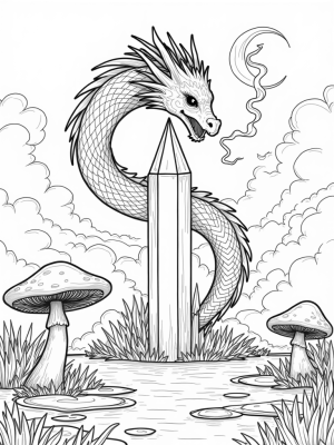 Majestic Dragon and Crystal Spire