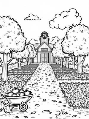 Fruit-Shaped Trees and a Colorful Vegetable Patch