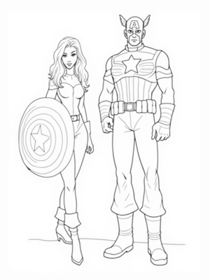 Captain America and Black Widow Team Up