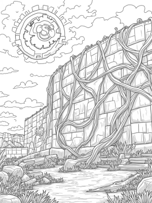 Colossal Wall of Vines and Floating Gears