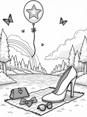Giant Pink High-Heeled Shoe on a Cloud