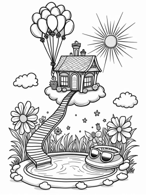 Dreamhouse on a Cloud with Fashion Flowers
