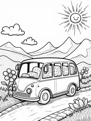 Fruit-Shaped Bus on a Winding Road