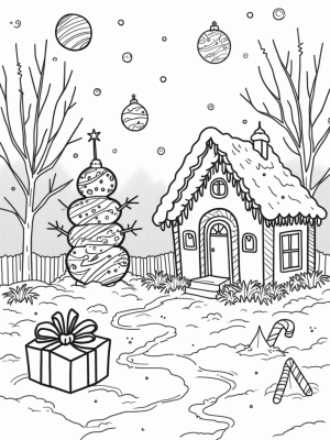 Gingerbread House in a Candy Cane Wonderland