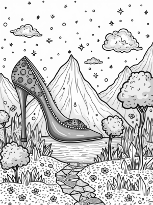Dreamy High Heel Mountain and Cotton Candy Clouds
