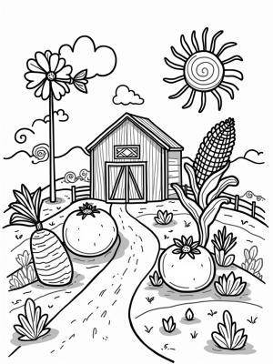 Oversized Vegetables and a Rustic Barn