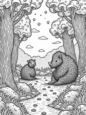 Giant Gruffalo in a Whimsical Forest