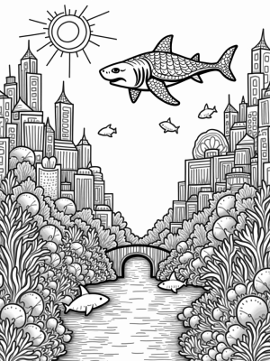 Underwater City of Sharks and Treasure