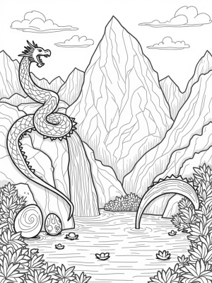 Majestic Dragon Embracing a Crystal Peak