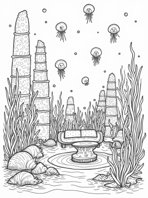 Underwater Garden with Colorful Fish and Coral