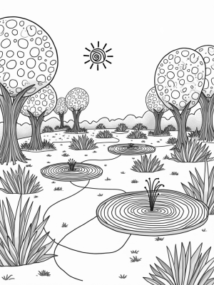 Oversized Circles in a Colorful Garden