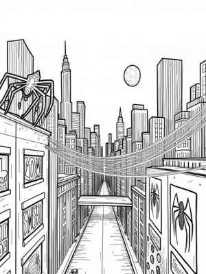 Cityscape Spider Webs and Action Panels