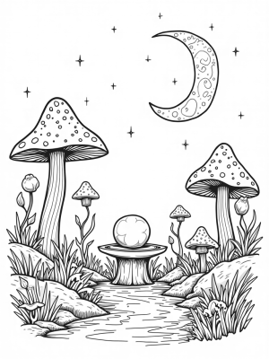 Mystical Moonlit Forest Glade