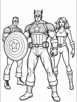 Avengers Assemble: Captain America, Black Widow, and Thor Ready for Battle