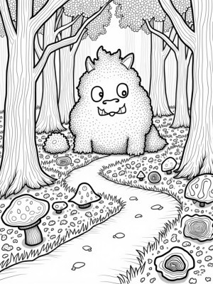 Gruffalo's Forest with Twisted Trees and Mushrooms
