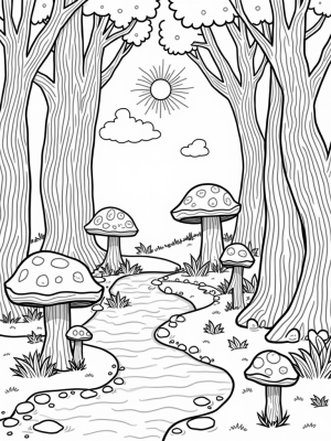 Twisting Trees and Playful Mushrooms in a Forest