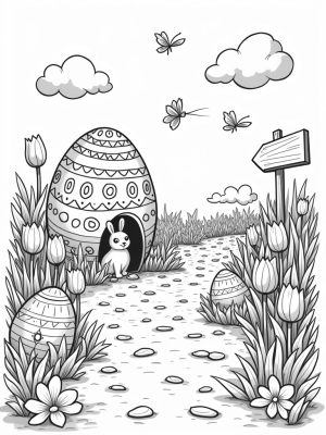 Easter Egg Garden with Bunny Burrow