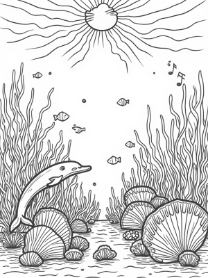 Underwater Garden with Musical Coral and Dancing Dolphins