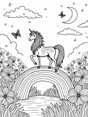 Majestic Pony in a Colorful Meadow
