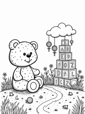 Oversized Toys in a Dreamy Nursery Landscape