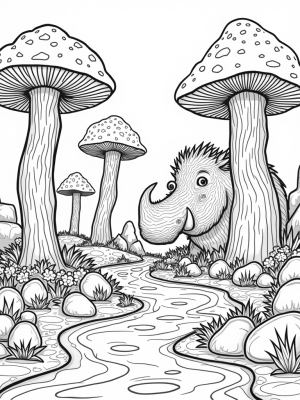 Twisted Forest with Gruffalo Boulder and Mushroom Trees