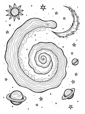 Galactic Seashell with Celestial Wonders