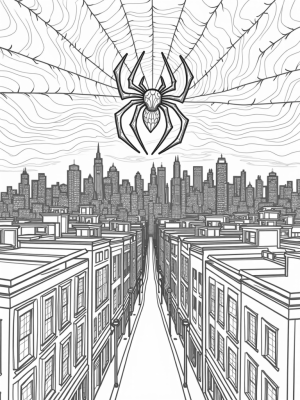 Twilight City Skyline with Spider Emblem