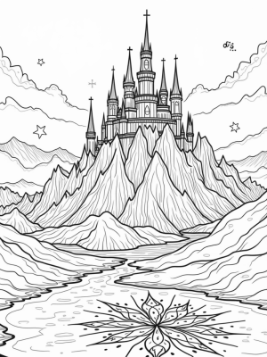 Majestic Ice Castle on a Shimmering Glacier