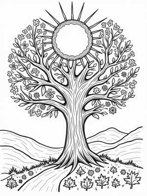 Circular Tree with Seasonal Elements