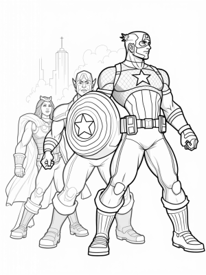 Teamwork in Action with Captain America, Thor, and Black Widow