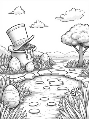 Giant Top Hat in a Colorful Easter Garden