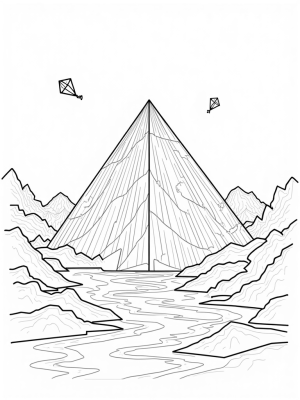 Geometric Pyramid with Triangular Kites and Crystals