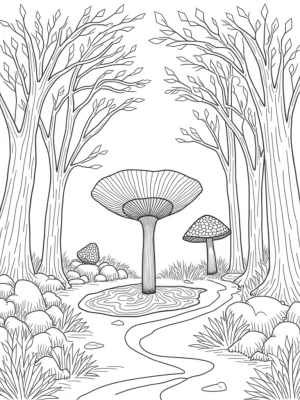 Spiral Trees and Feather Petals in a Forest Glade